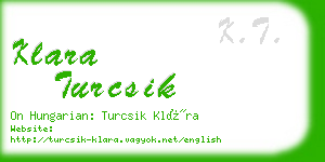 klara turcsik business card